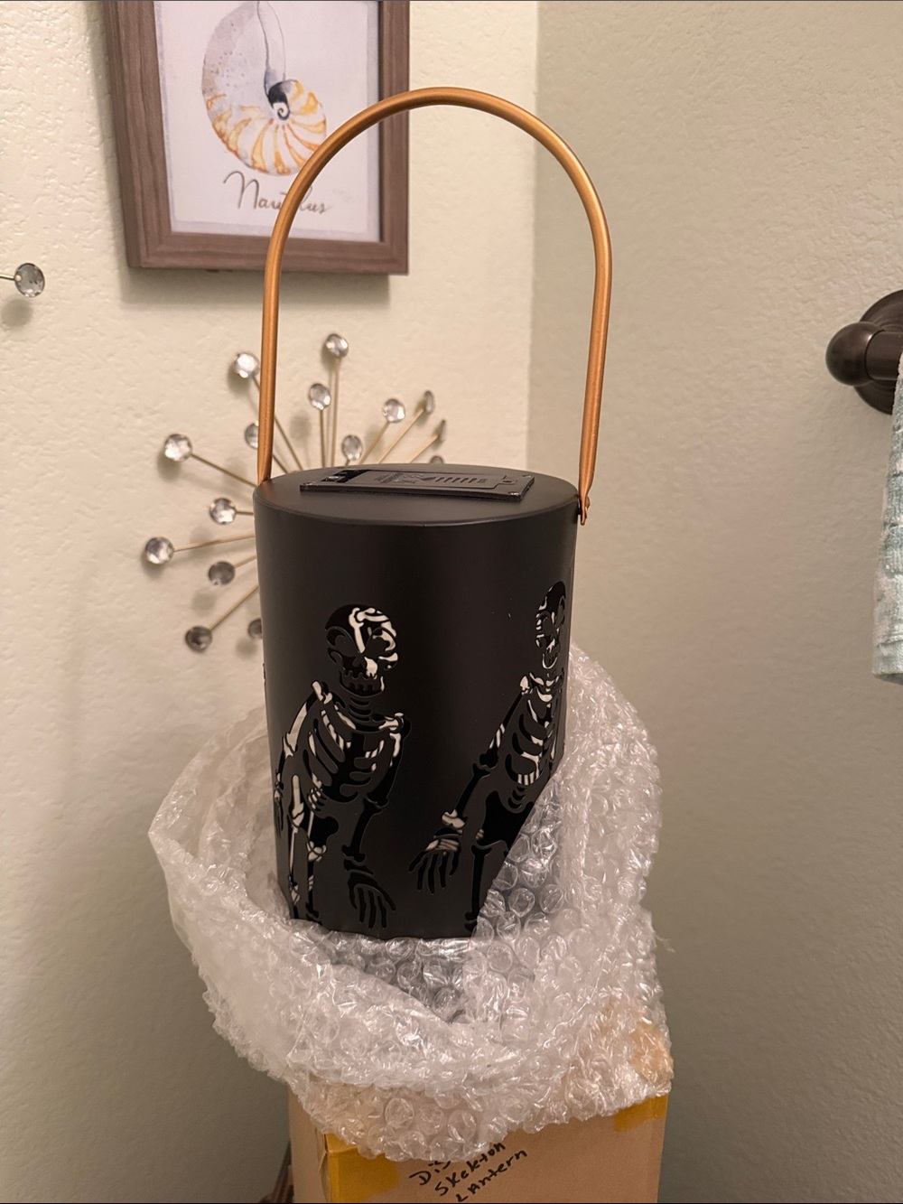 NIB Disney Halloween Skeleton Dance Light-Up Projecting Lantern
